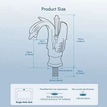 Cinwiny Swan Faucet - Vintage Brass Bathroom Sink Tap