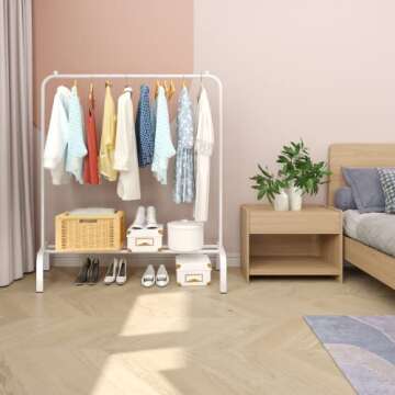 JIUYOTREE Metal Clothing Rack for Stylish Storage Solutions