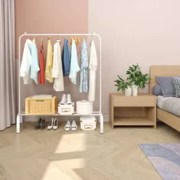 JIUYOTREE Metal Clothing Rack for Stylish Storage Solutions