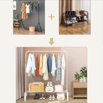 JIUYOTREE Metal Clothing Rack for Stylish Storage Solutions