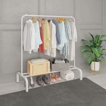 JIUYOTREE Metal Clothing Rack for Stylish Storage Solutions