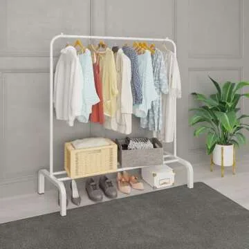 JIUYOTREE Metal Clothing Rack for Stylish Storage Solutions