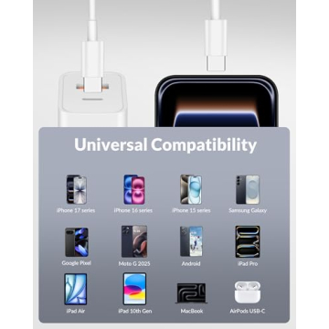 iPhone 17 40W Dual Port USB C Fast Charger Bundle