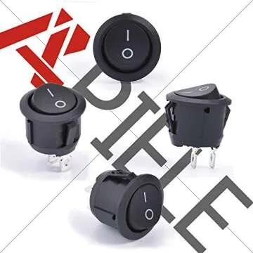 APIELE 5Pcs Rocker Switch ON Off KCD1 Mini Round Toggle Switch SPST 2Pin Snap-in Design Car Boat Automotive with Wires Pre-Wired AC 6A/250V 10A/125V 12VDC