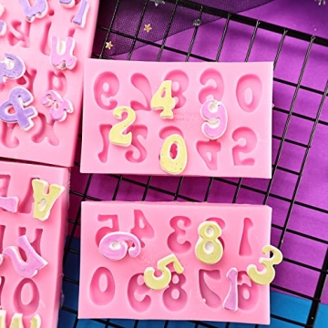 GELIFATLE Silicone Letter and Number Molds for Baking Desserts