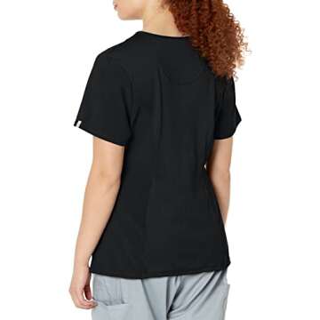 Infinity Cherokee Round Neck Nurse Scrub Tops for Women with 3 Pockets 360 Stretch & Wrinkle-Resista...