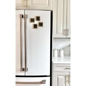 Mini Resin Brass Vintage Magnet Picture Frame Antique Style w/Magnetic Backing 3" x 2.75" Ornate 4-Pack Fridge Photo Magnet Souvenir