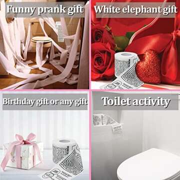 Novelty Toilet Paper Roll - Bathroom Tissue Roll - Funny Toilet Paper - Prank Gifts Gag Novelty Funny Gifts - Toilet Bathroom Fun Games - White Elephant Gifts - Unique Stocking Stuffer - Jokes