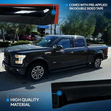 Tuningpros WV-708-2 Dark Smoke Window Visors for Lexus GX470