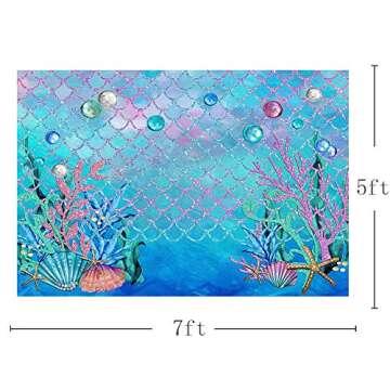 7x5ft Mermaid Under The Sea Photography Backdrop