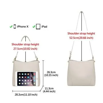 FOXLOVER Genuine Leather Shoulder Bags for Women Big Capacity Hobo Bucket Bag Lady Designer Handbag Purse