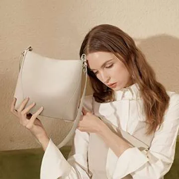 FOXLOVER Genuine Leather Shoulder Bags for Women Big Capacity Hobo Bucket Bag Lady Designer Handbag Purse