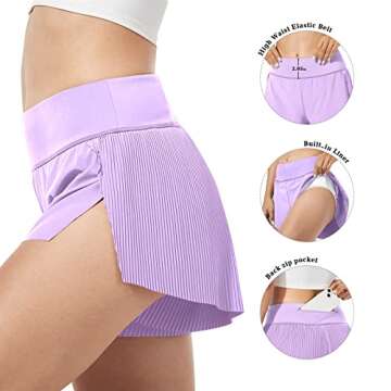 Casei Women’s Quick Dry High Waisted Workout Shorts