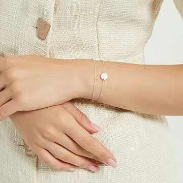 Personalized MONOZO Gold Initial Bracelet for Women