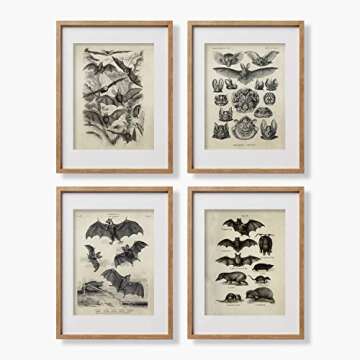 Bat Wall Decor - Creepy Gothic Wall Art - 8x10 Unframed Goth Decor - Gifts for Vampire Horror Fans - Bat Pictures Prints Posters for Room Decor - Pagan Gifts - Vintage Retro Photo - Whimsigoth Witch