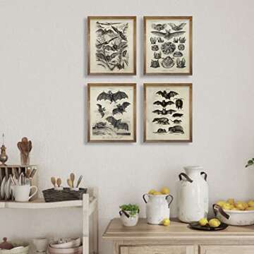 Bat Wall Decor - Creepy Gothic Wall Art - 8x10 Unframed Goth Decor - Gifts for Vampire Horror Fans - Bat Pictures Prints Posters for Room Decor - Pagan Gifts - Vintage Retro Photo - Whimsigoth Witch