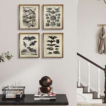 Bat Wall Decor - Creepy Gothic Wall Art - 8x10 Unframed Goth Decor - Gifts for Vampire Horror Fans - Bat Pictures Prints Posters for Room Decor - Pagan Gifts - Vintage Retro Photo - Whimsigoth Witch