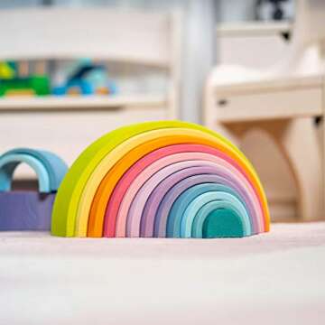 Grimm's Wooden Rainbow Pastel (Pack of 12)