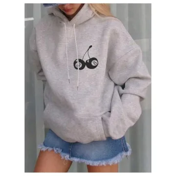 Milumia Cherry Graphic Oversized Hoodie for Women