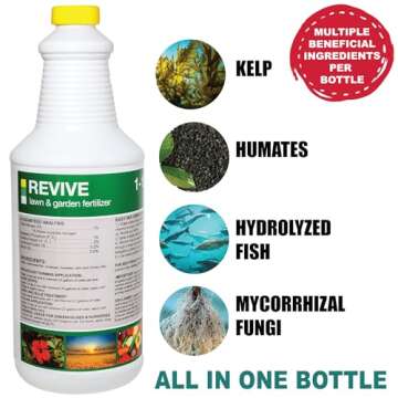 GGO Revive Organic Fertilizer Concentrate with Mycorrhizal Fungi – Plant Food for Vegetables, Flowers, Gardens, Houseplants, and Hydroponics – Kelp, Fish, Humates, and Molasses