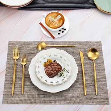 Matte Gold Silverware Set for 4 - Elegant Dining Essentials