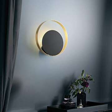 BOKT Minimalist Modern Wall Lamp Bedroom Wall Sconces 1-Light Wall Mounted Light Mid Century Modern Wall Decor Lighting Lamp Shadow Design Vanity Light Fixture