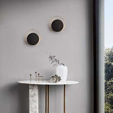 BOKT Minimalist Modern Wall Lamp Bedroom Wall Sconces 1-Light Wall Mounted Light Mid Century Modern Wall Decor Lighting Lamp Shadow Design Vanity Light Fixture