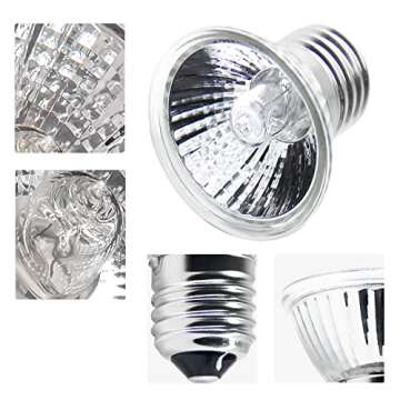 DTZY Reptile Heat Lamp Bulbs 4-pack (25W*2/50W*2), Amphibian Basking Light Bulb,Reptile Daylight Bulb, for Turtle,Bearded Dragon,Lizard,Works with Various Lamp Fixtures