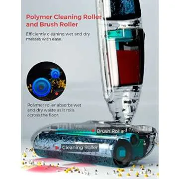 HIZERO Bionic Hard Floor Cleaner,Lightweight Cordless Wet Dry Electric Mop, Quiet Stick Hardwood Floors Cleaners,No Suction As Vacuums, Sweep Mop Dry Self Cleaning 4 in 1 Cleaning Machine,F803