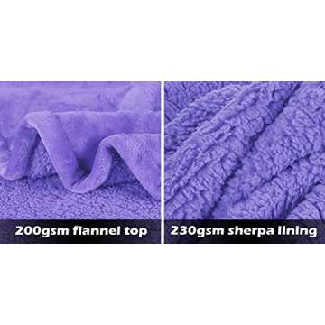 Catalonia Women's Lavender Poncho Cape, Sherpa Fleece Cloak Coat, Snuggly Hooded Wearable Blanket, Gift Idea for Mom and Teen Girls