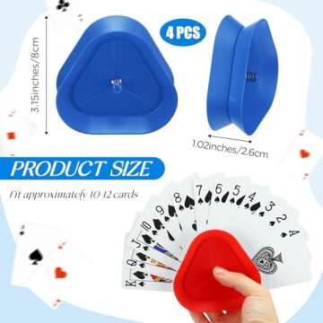 Syhood 4 Pcs Kids Playing Card Holders Plastic Playing Poker Tray for Adults Free Poker Holder Tray ...