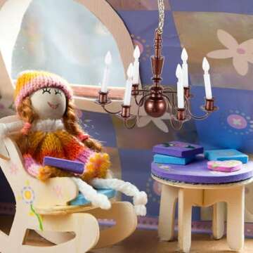 GANAZONO Dollhouse LED Chandelier - Miniature Lighting