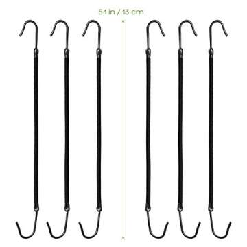 Frcolor Black Hair Hook Ponytail Holder with Hooks Hook Hair Tie Elastic Hair Styling Rubber Bands, Pack of 20