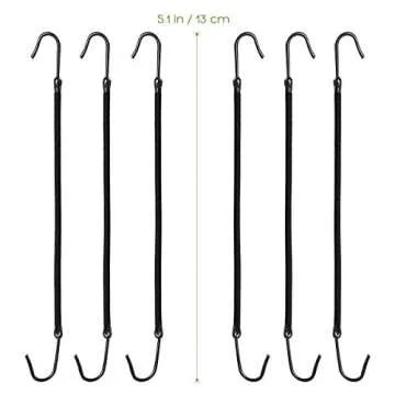 Frcolor Black Hair Hook Ponytail Holder with Hooks Hook Hair Tie Elastic Hair Styling Rubber Bands, Pack of 20