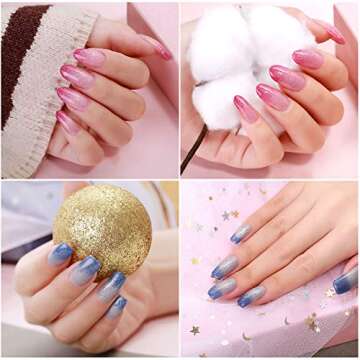 SEXY MIX Gel Nail Polish Set, Soak Off Nail Gel Color Changing Mood Gel Polish Temperature Change 8 Colors Tiny Bottles with Nice Box 0.24 OZ