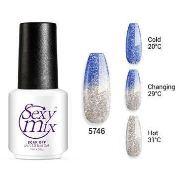 SEXY MIX Gel Nail Polish Set, Soak Off Nail Gel Color Changing Mood Gel Polish Temperature Change 8 Colors Tiny Bottles with Nice Box 0.24 OZ