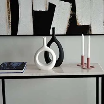 H-Wares Black and White Vases - Modern Decor for Home