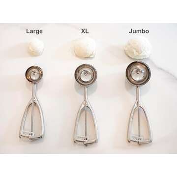 Jenaluca Extra Large Ice Cream Scoop - 18/8 Stainless Steel - Extra Large Scoop with Gift Bag - #12 - ⅓ cup portion scooper