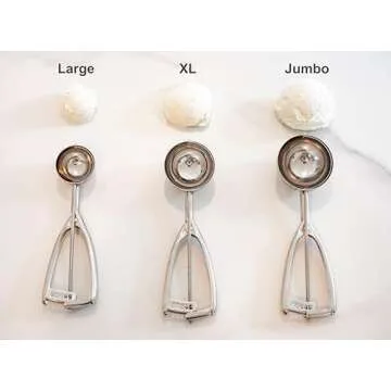 Jenaluca Extra Large Ice Cream Scoop - 18/8 Stainless Steel - Extra Large Scoop with Gift Bag - #12 - ⅓ cup portion scooper