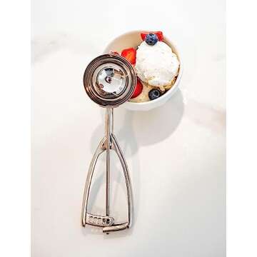 Jenaluca Extra Large Ice Cream Scoop - 18/8 Stainless Steel - Extra Large Scoop with Gift Bag - #12 - ⅓ cup portion scooper
