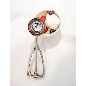 Jenaluca Extra Large Ice Cream Scoop - 18/8 Stainless Steel - Extra Large Scoop with Gift Bag - #12 - ⅓ cup portion scooper