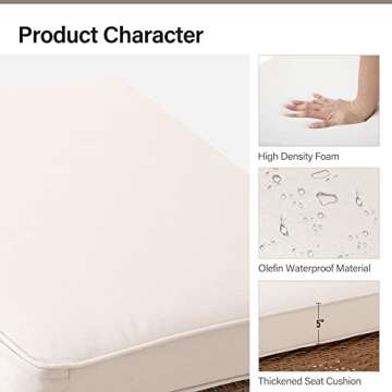 LAUSAINT HOME Outdoor Patio Furniture, 6 Piece Outdoor Sectional Sofa PE Rattan Wicker Patio Conversation Sets, All Weather Patio Furniture Set with Thick Cushions for Garden, Backyard(Beige)