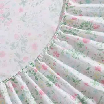 My Home Theory Laura Ashley Kids - Twin Sheets, Soft Wrinkle-Resistant Toddler Bedding Set, Fun & Whimsical Bedroom Decor, Ideal Girl Room Essentials (Posey Dance Pink, Twin/Twin XL)