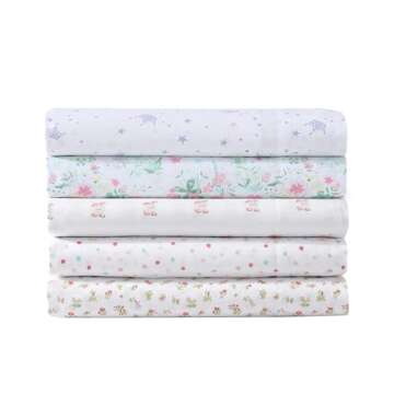 My Home Theory Laura Ashley Kids - Twin Sheets, Soft Wrinkle-Resistant Toddler Bedding Set, Fun & Whimsical Bedroom Decor, Ideal Girl Room Essentials (Posey Dance Pink, Twin/Twin XL)
