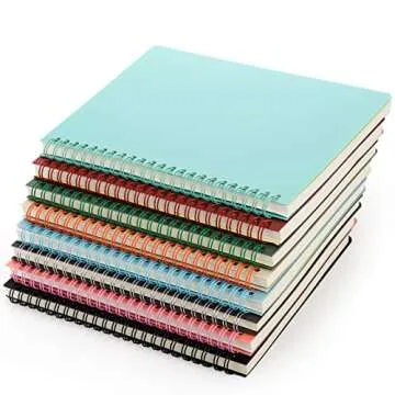 Dicunoy A5 Spiral Notebooks - 8 Pack Vibrant Colors