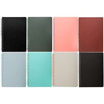 Dicunoy A5 Spiral Notebooks - 8 Pack Vibrant Colors