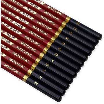 PAGOS 12-Piece Professional Sketching Pencil Set