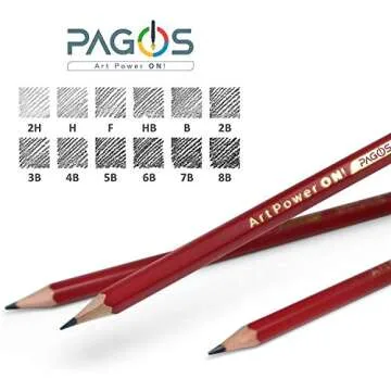 PAGOS 12-Piece Professional Sketching Pencil Set