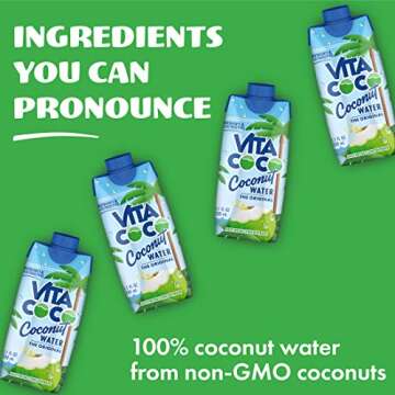 Vita Coco - Pure Coconut Water (330ml x 12) - Naturally Hydrating - Packed With Electrolytes - Gluten Free - Full Of Vitamin C & Potassium