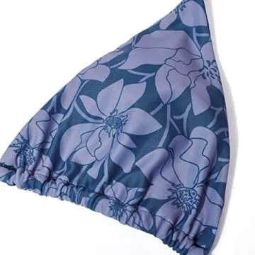 MOSHENGQI Women Sexy Brazilian Bikini 2 Piece Spaghetti Strap Top Thong Swimsuit Bathing Suit(M,#1 Floral-Dark Blue)